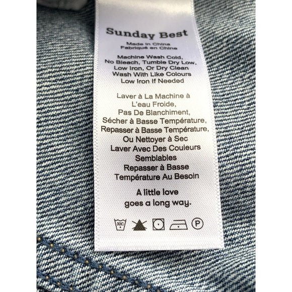 Aritzia Sunday Best Women's Cotton Denim Button Up Embroidery Trucker Jacket S - Picture 10 of 16